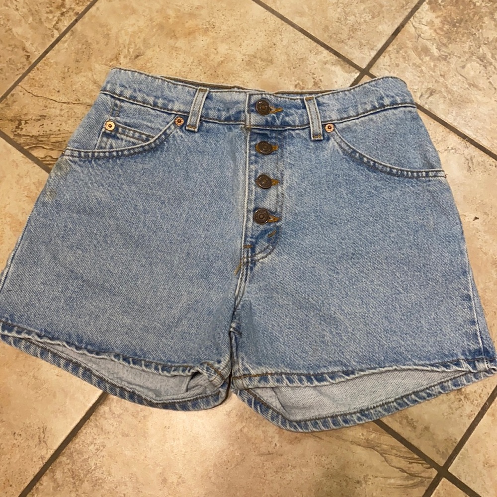 Levi's Light Blue High-Waist Denim Shorts